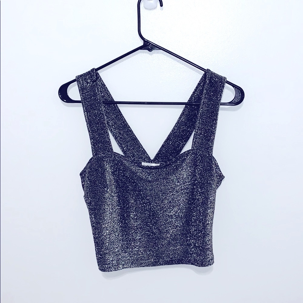 Leith| Black & silver dressy Top |size Medium